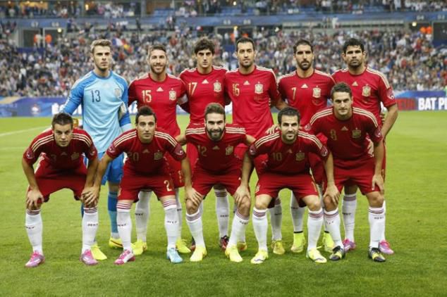teamfoto voor Spain